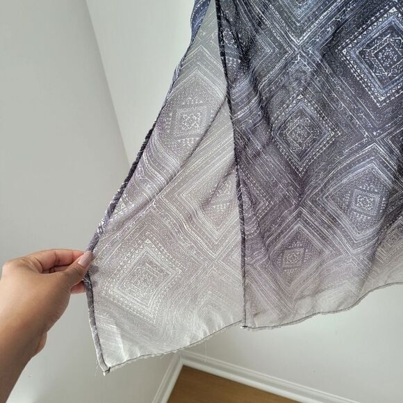 MAURICES Maxi Skirt Blue Ombre Diamond Print Chiffon Pull On Size Medium - Picture 10 of 10